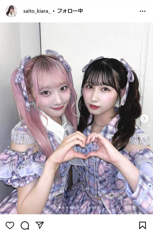 LOVEの齋藤樹愛羅、最新曲衣装で山本杏奈、佐々木舞香と笑顔「この衣装
