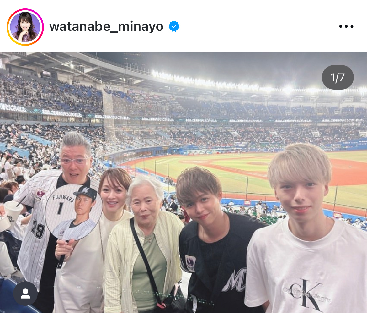 渡辺美奈代のインスタグラムから