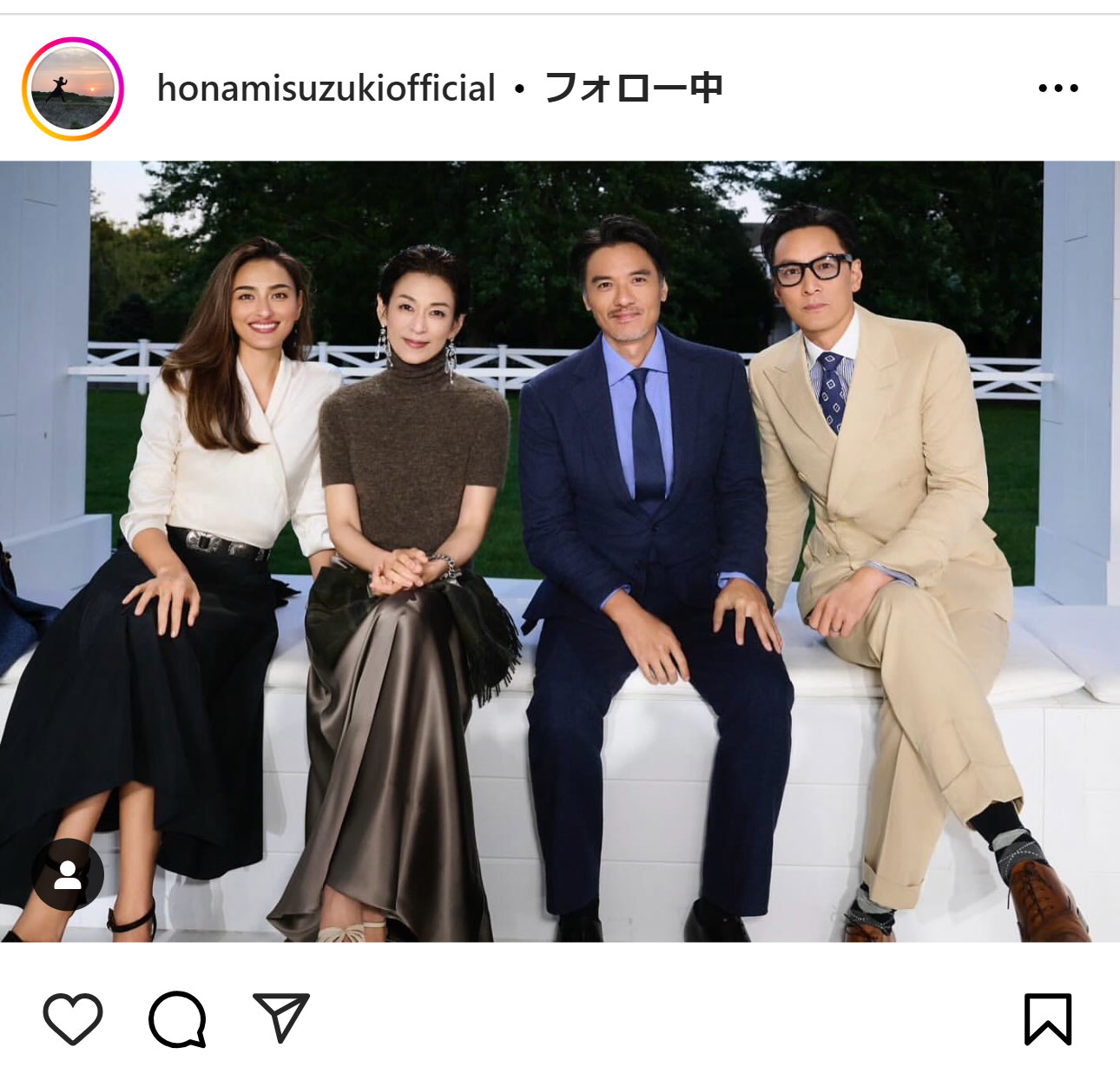 鈴木保奈美のインスタグラムから