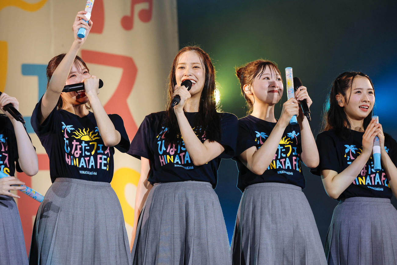 「ひなたフェス2024」に出演した日向坂46。左から森本茉莉、佐々木久美、富田鈴花、上村ひなの（C）Seed＆Flower LLC