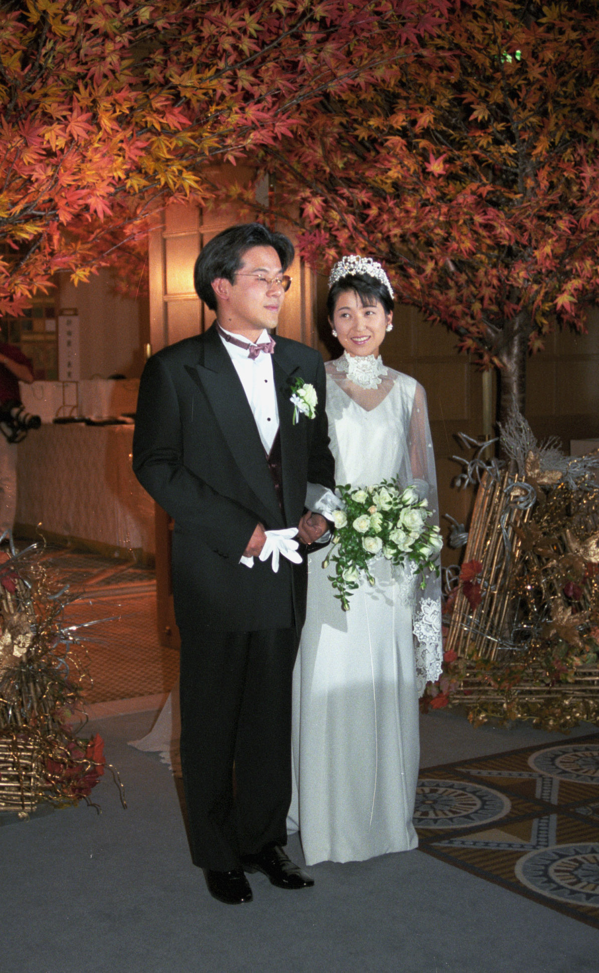 フジテレビ社員と結婚した新田恵利の結婚披露宴（97年10月撮影）