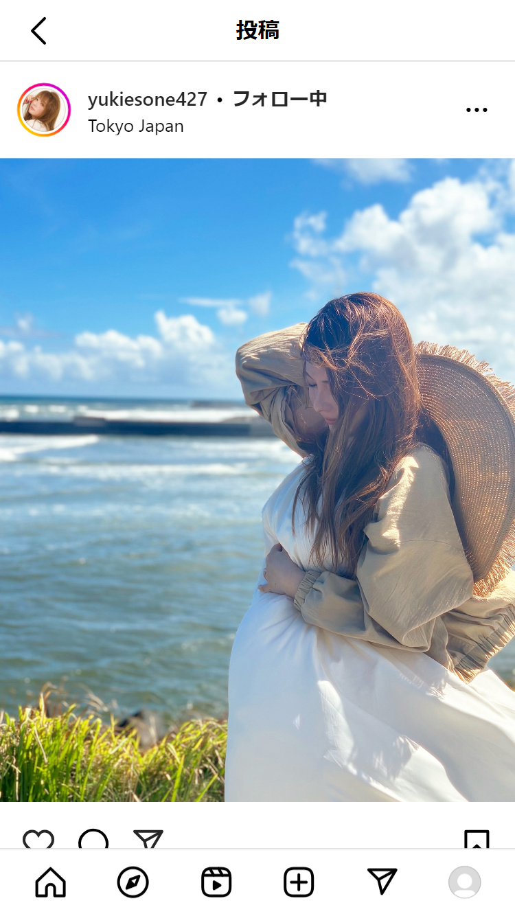 曽根由希江のインスタグラムから