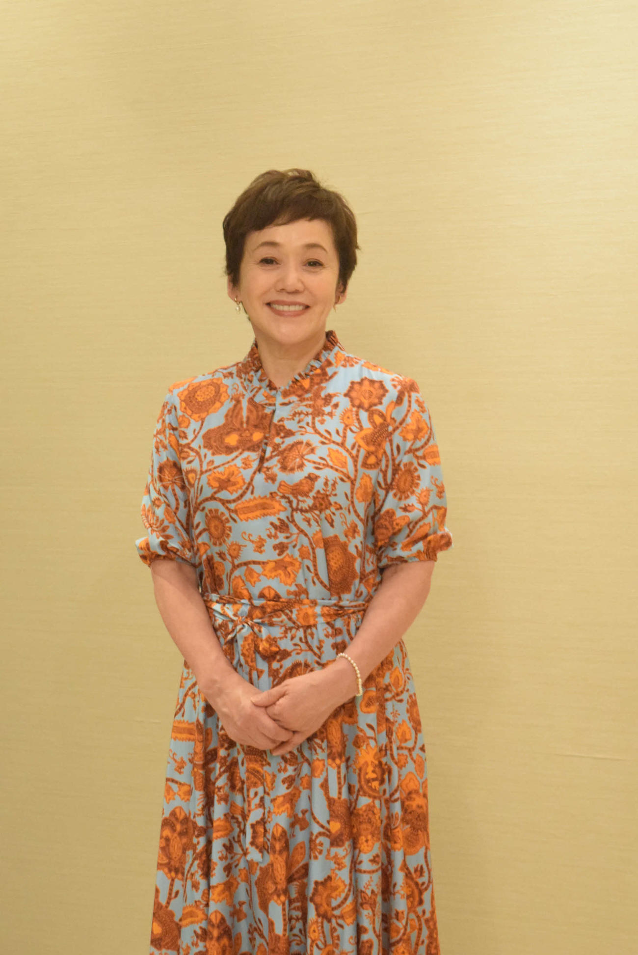 こまつ座第152回公演「太鼓たたいて笛ふいて」への思いを語った大竹しのぶ（撮影・阪口孝志）