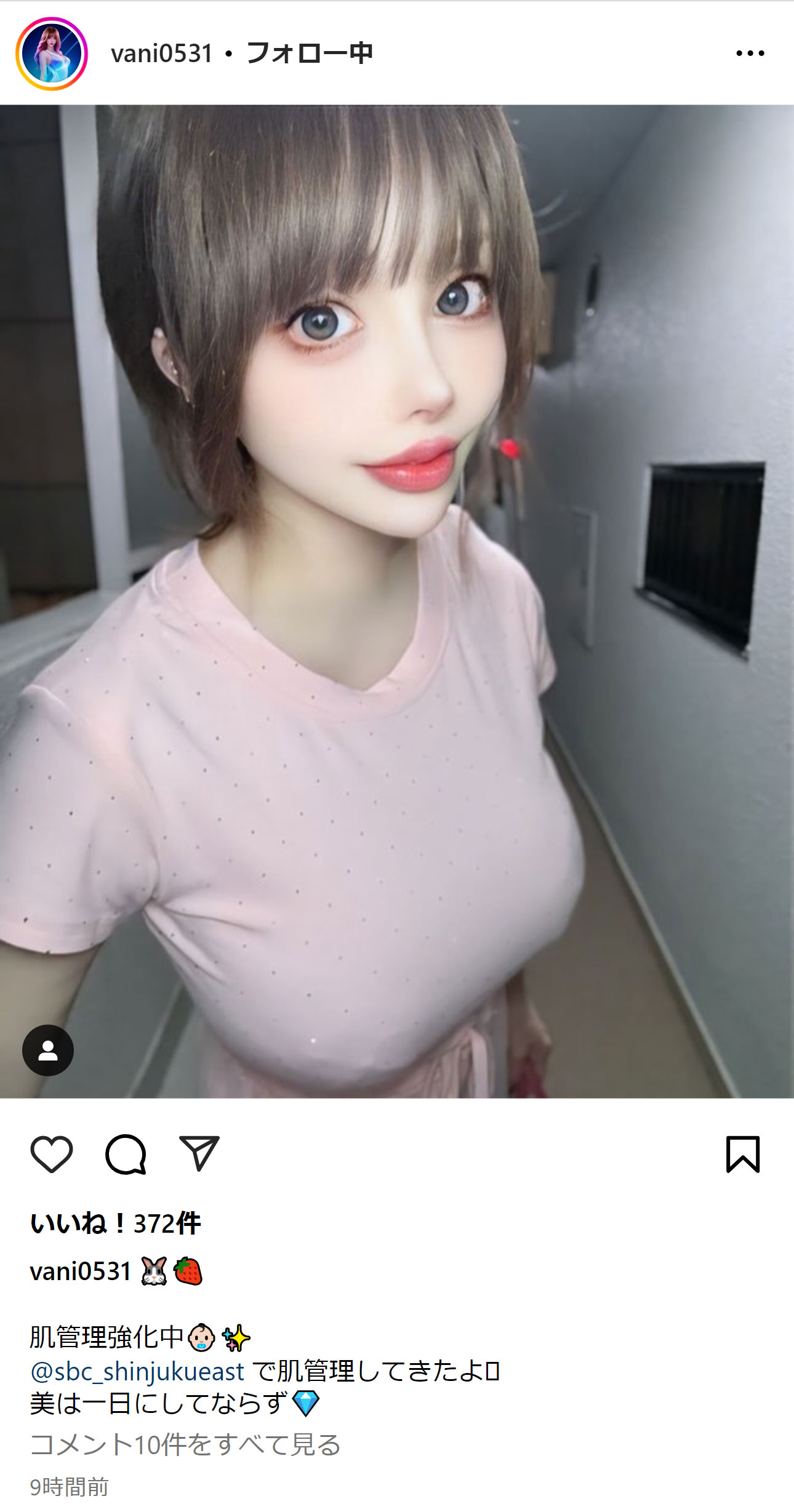 ヴァニラのインスタグラムから