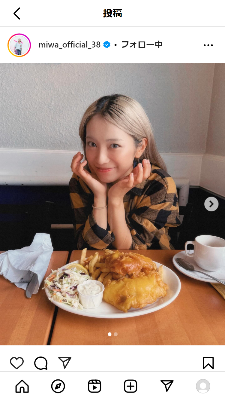 miwaのインスタグラムから