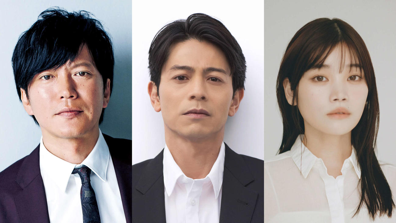 日本テレビ系連続ドラマ「放課後カルテ」に出演する、左から田辺誠一、吉沢悠、加藤千尋