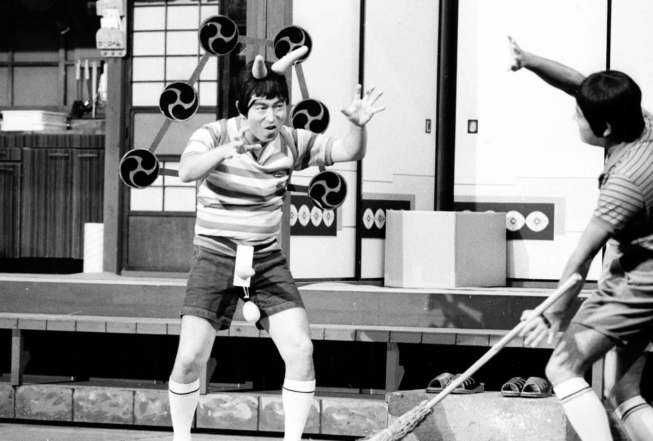 TBS「8時だョ！全員集合」最終収録での志村けんさん（1985年9月28日撮影）