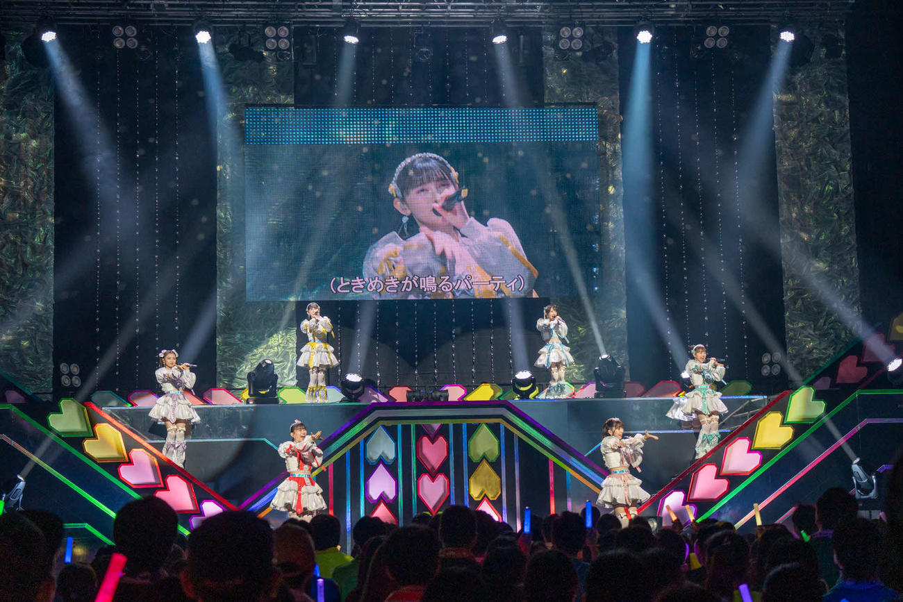 「超ときめきハート宣伝部のきみのハートにロックオンTOUR2024」最終公演を行った、上段左から菅田愛貴、辻野かなみ、中段左から杏ジュリア、吉川ひより、下段左から坂井仁香、小泉遥香