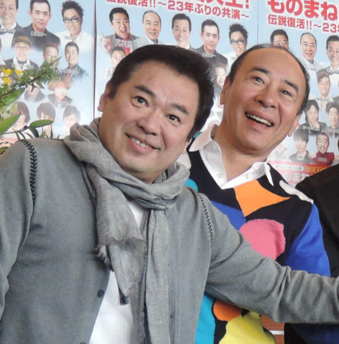 グッチ裕三とモト冬樹（右）（2015年3月29日）
