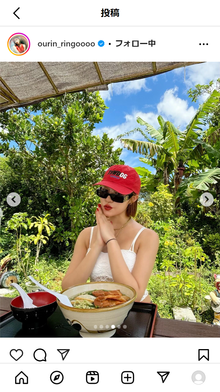 王林のインスタグラムから