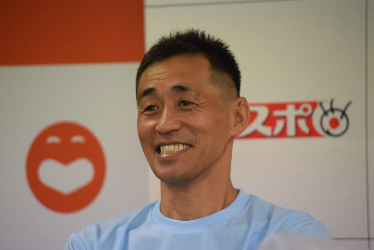 「淀川寛平マラソン2024」への意気込みを語った石田靖（撮影・阪口孝志）