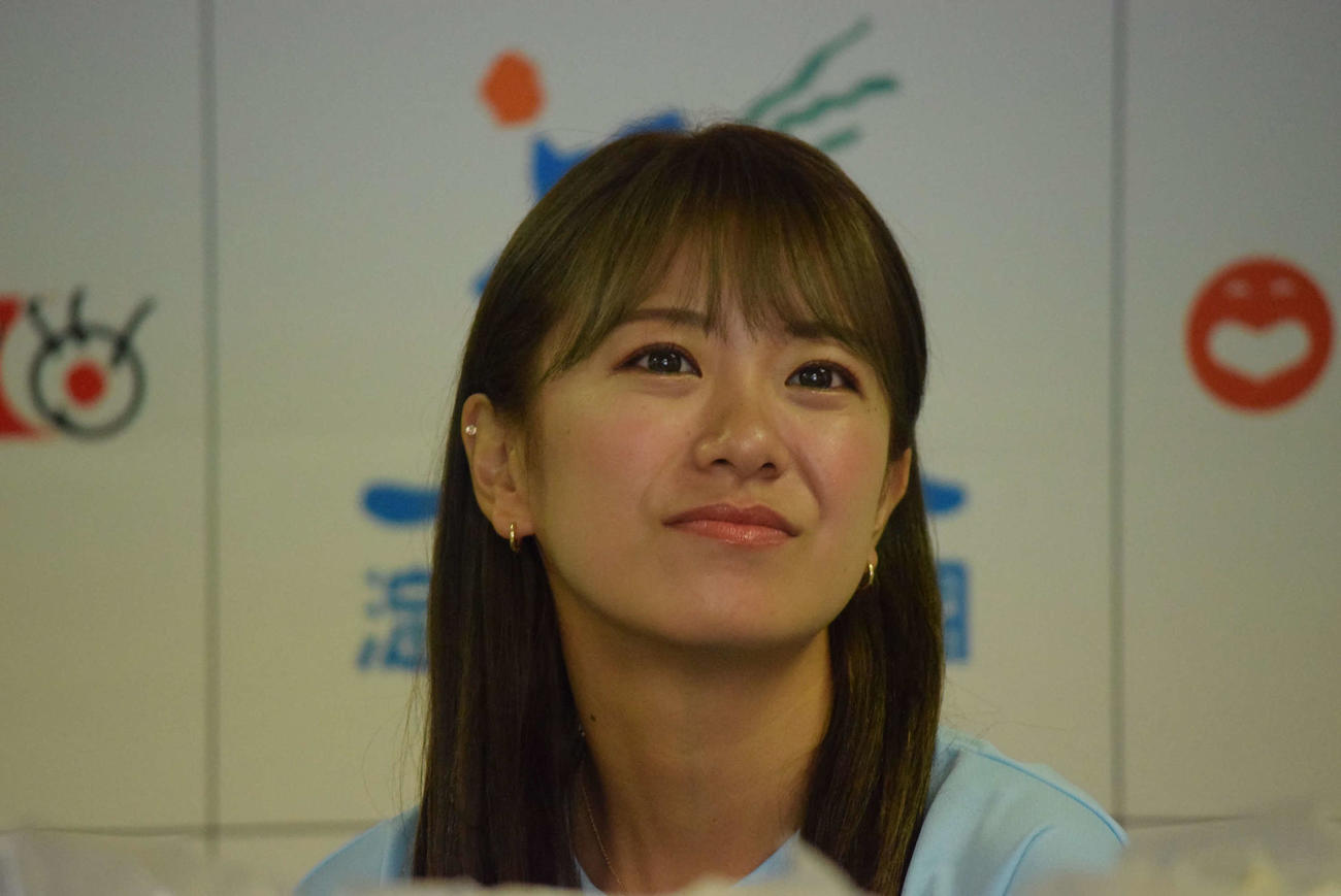「淀川寛平マラソン2024」への意気込みを語った福本愛菜（撮影・阪口孝志）
