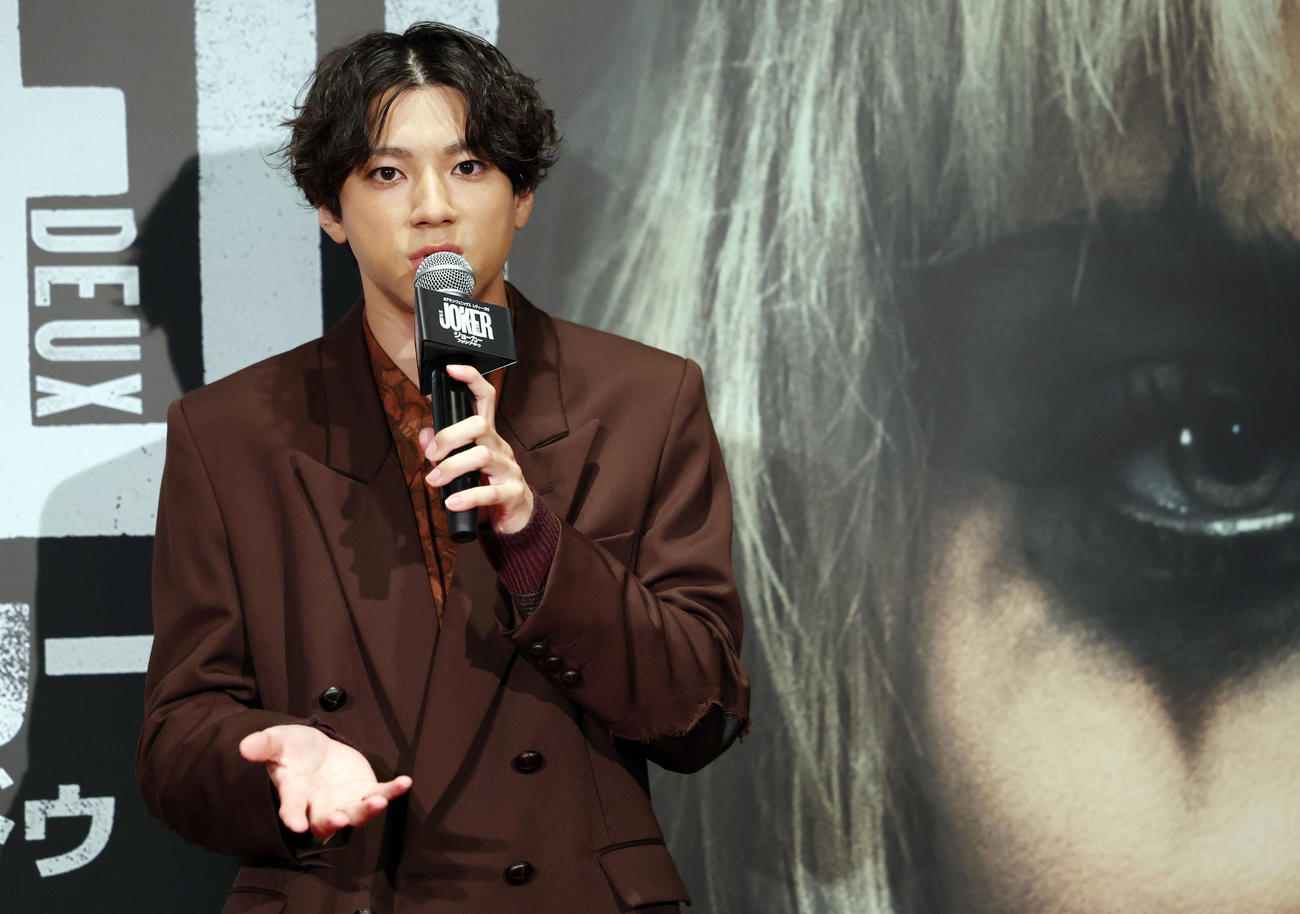映画「ジョーカー2」声優発表＆注意速報イベントで話す山田裕貴（撮影・宮地輝）