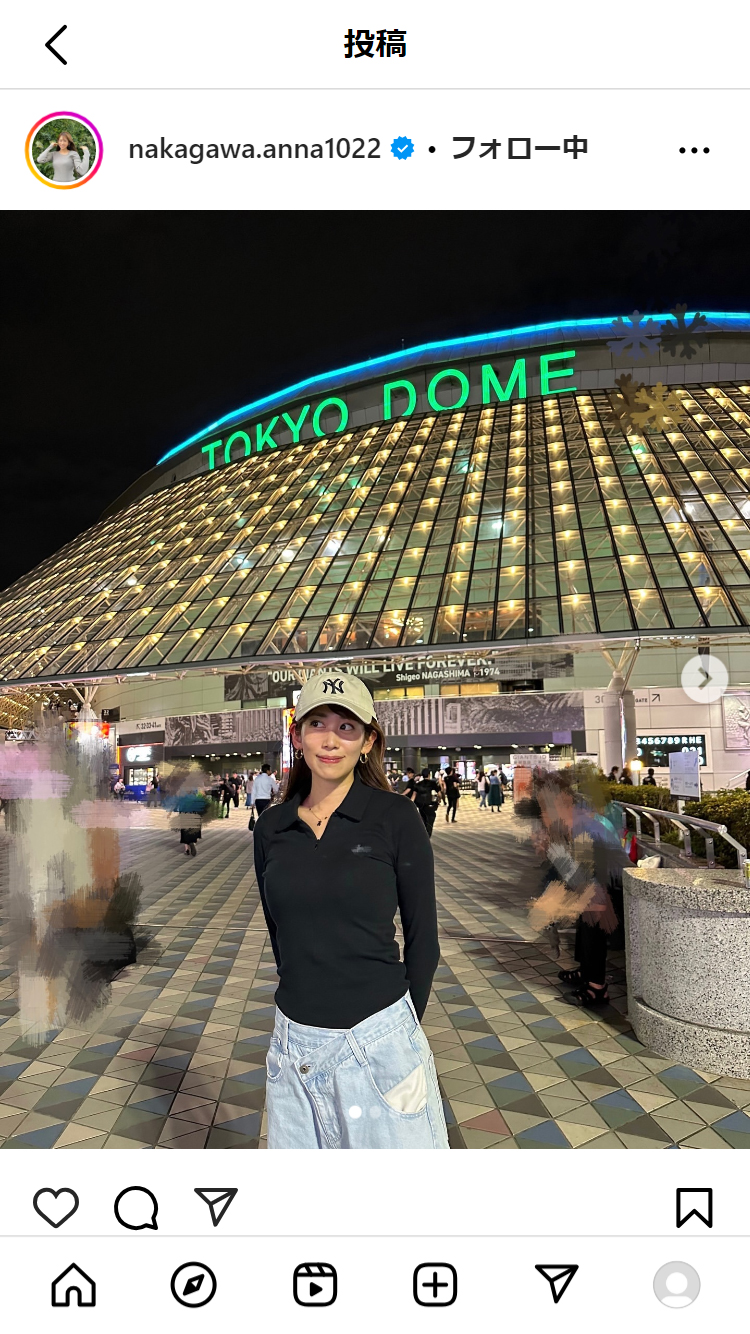 中川安奈アナのインスタから