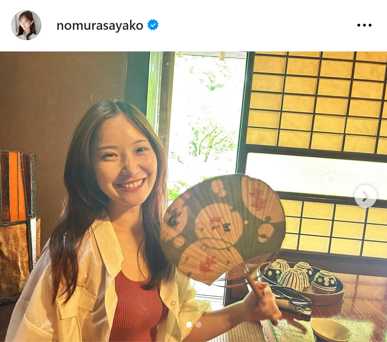 TBS野村彩也子アナのインスタグラムから
