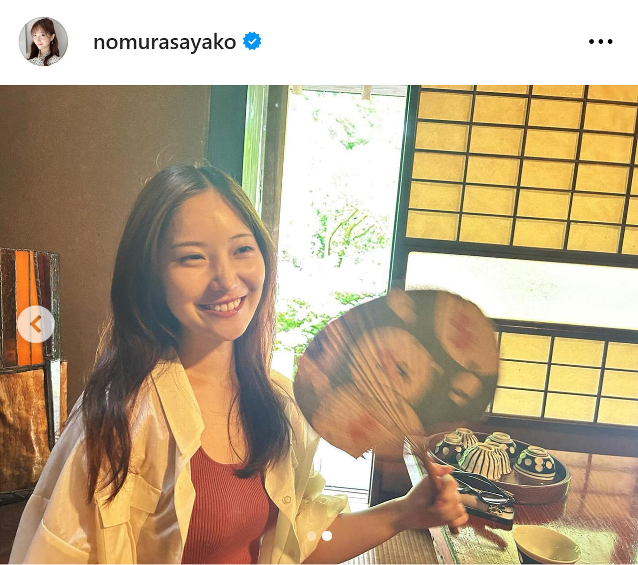 TBS野村彩也子アナのインスタグラムから