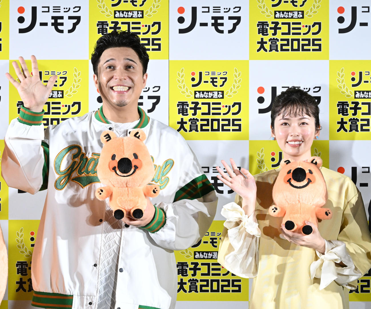 イベントに登場した木村昴（左）と小芝風花（撮影・千葉一成）