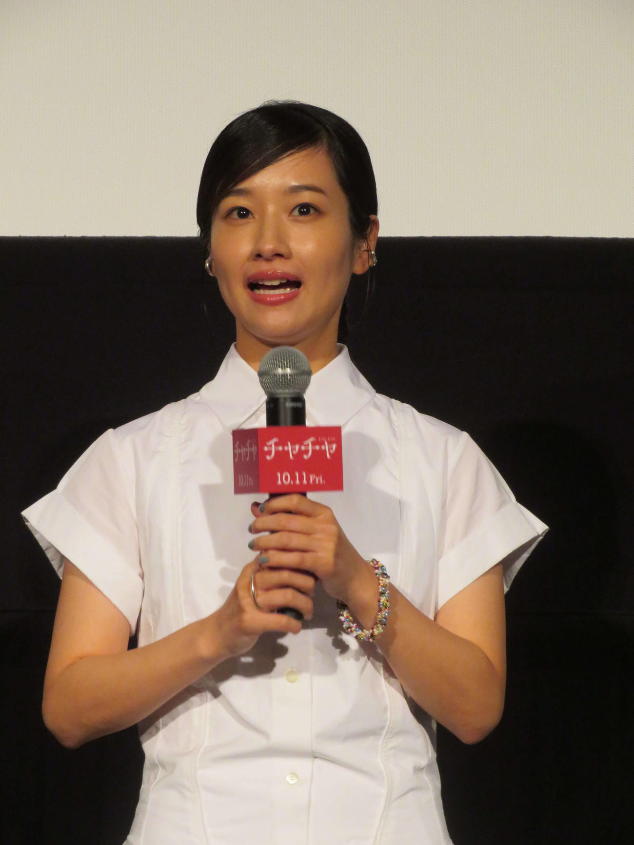映画「チャチャ」完成披露上映会に登壇した藤間爽子（撮影・村上幸将）