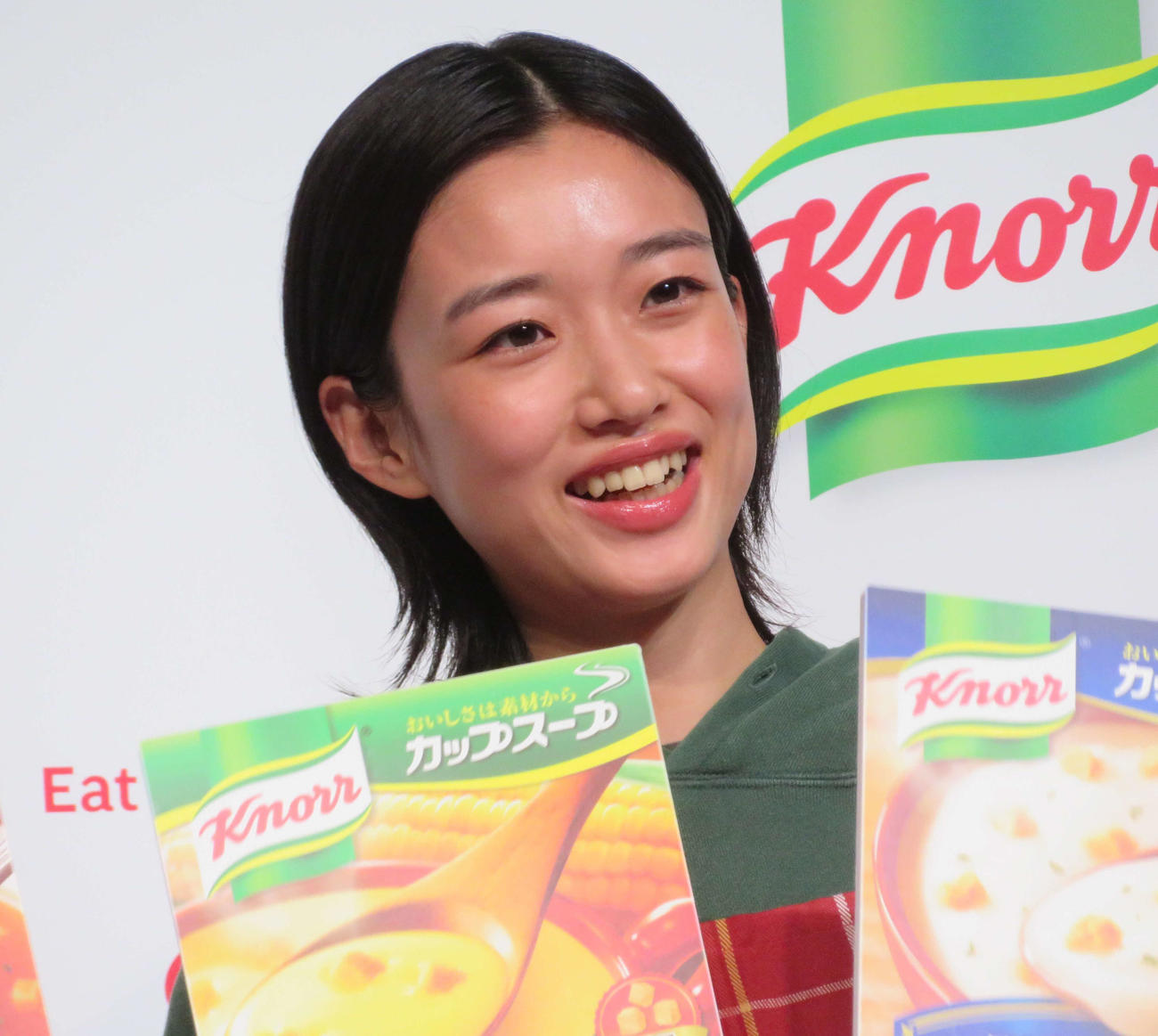 味の素「クノールカップスープ」の新CM発表会見を行った河合優実