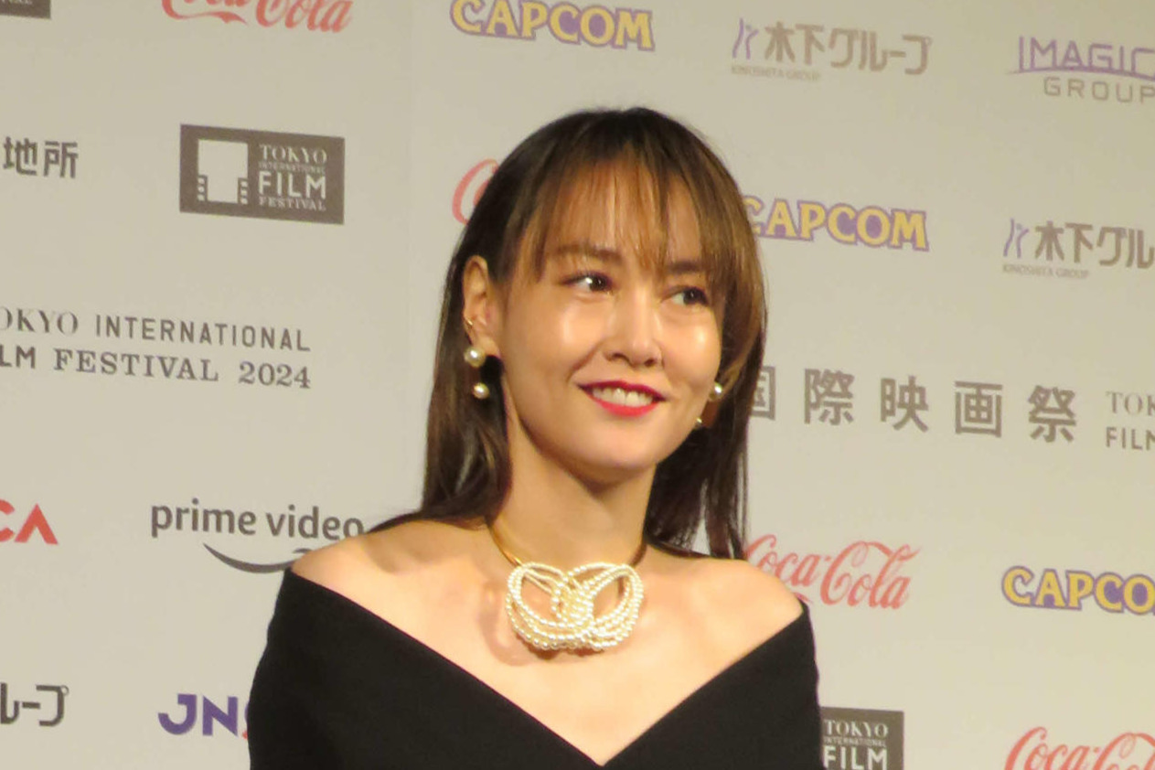 第37回東京国際映画祭ラインナップ発表記者会見にフェスティバル・ナビゲーターとして登壇した菊地凛子（撮影・村上幸将）