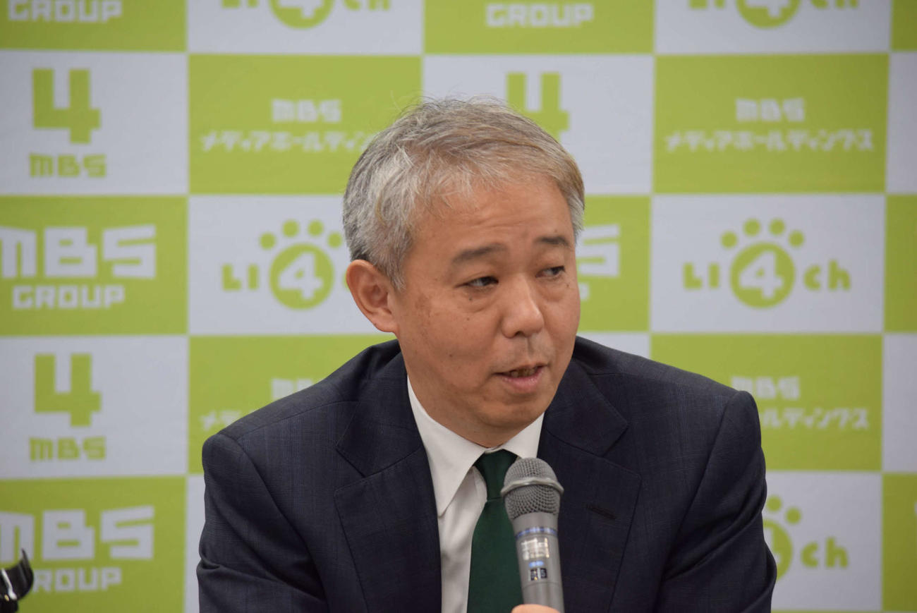 MBSテレビの田淵伸一総合編成局長（撮影・阪口孝志）