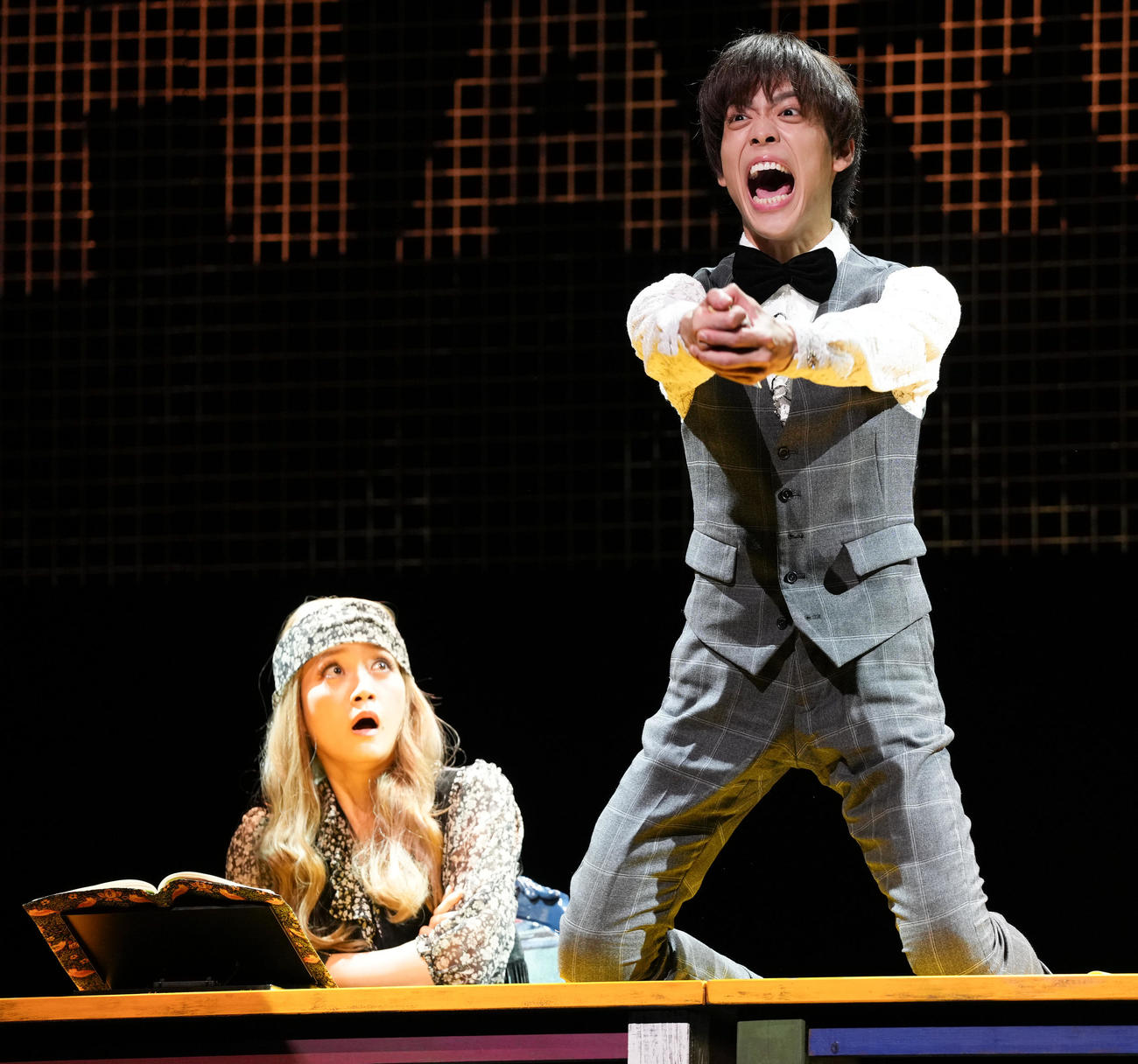 「ハロルドとモード」ゲネプロ取材会　熱演する松島聡（右）と深川麻衣（撮影・鈴木みどり）