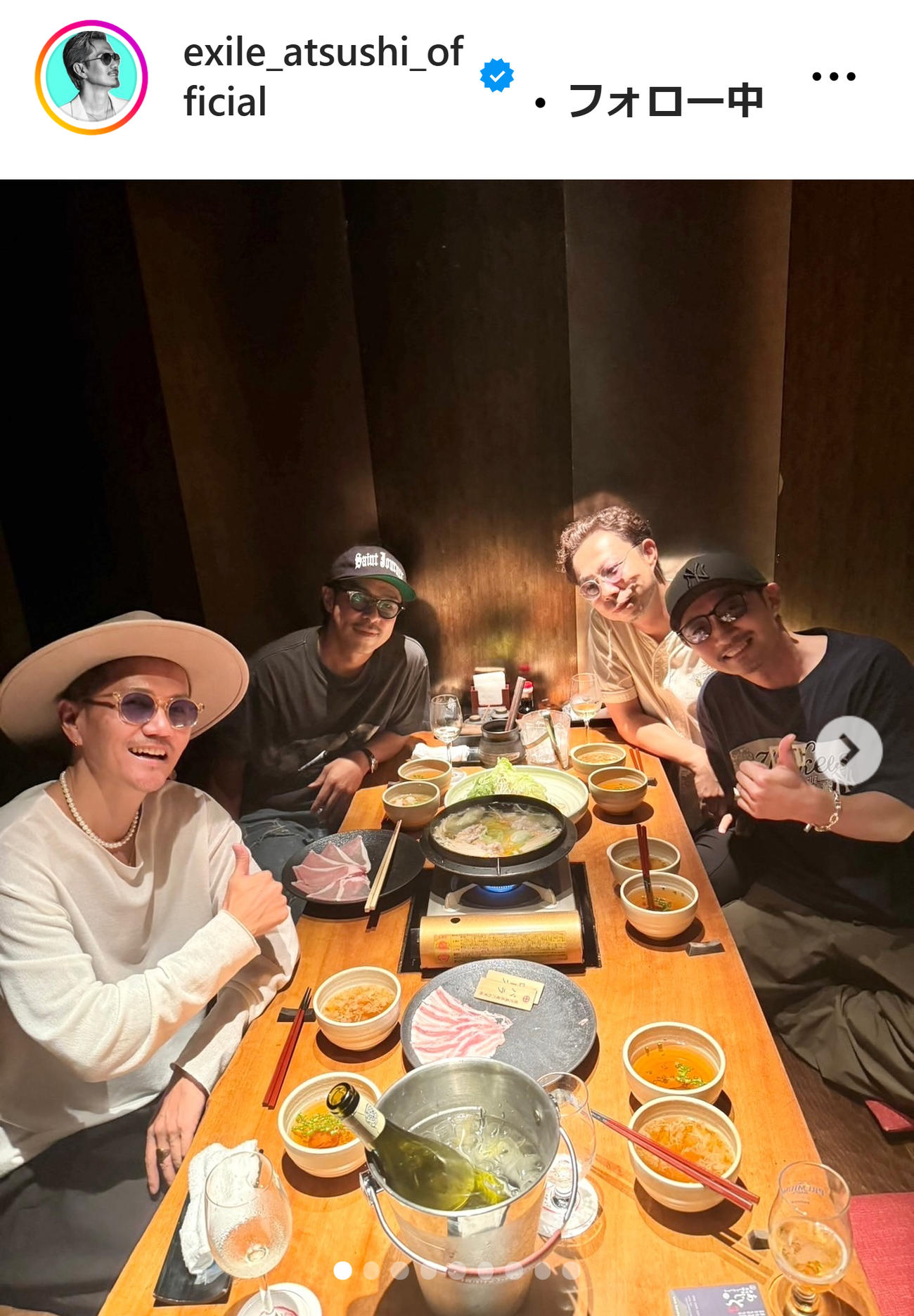 EXILE ATSUSHIのインスタグラムから