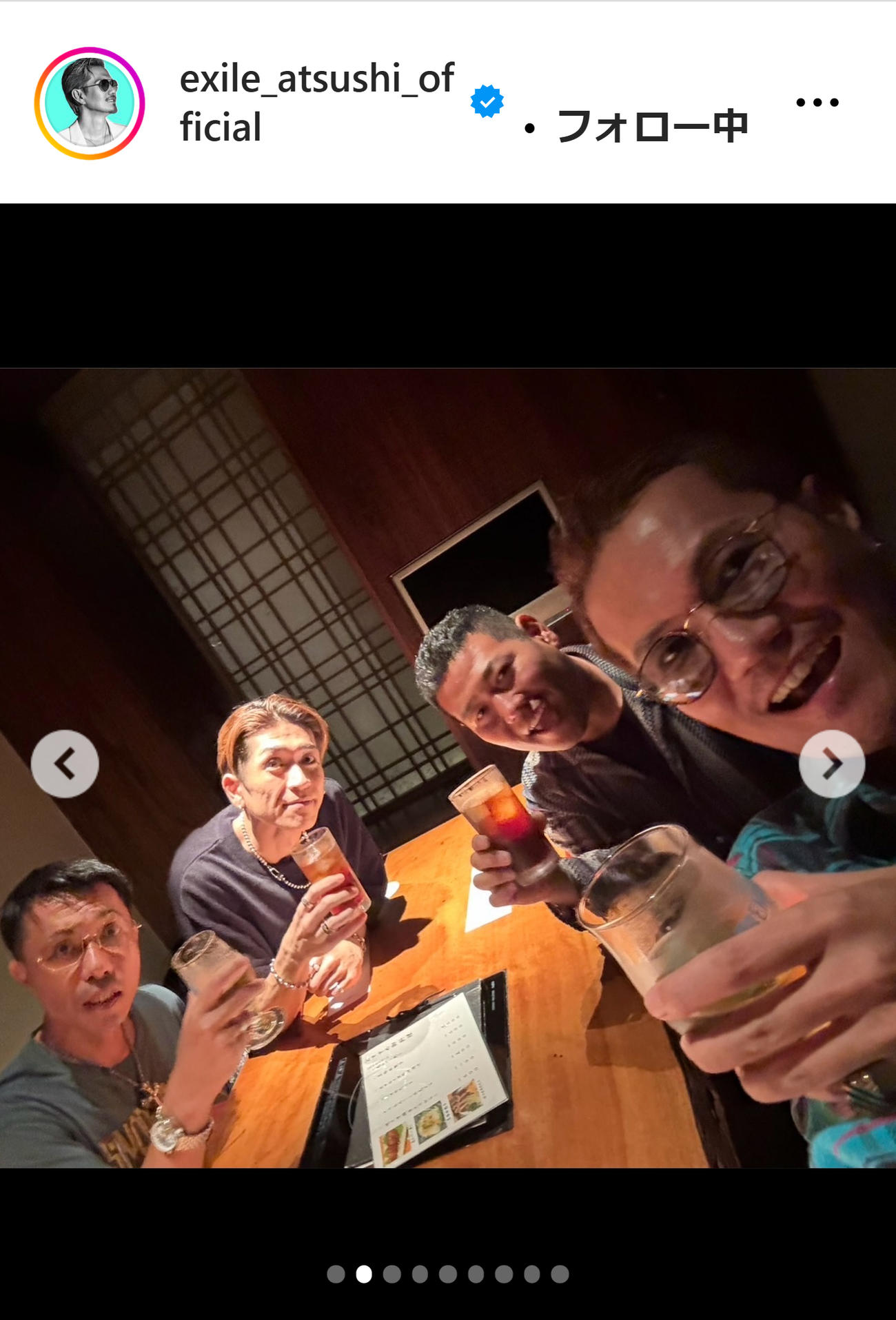 EXILE ATSUSHIのインスタグラムから