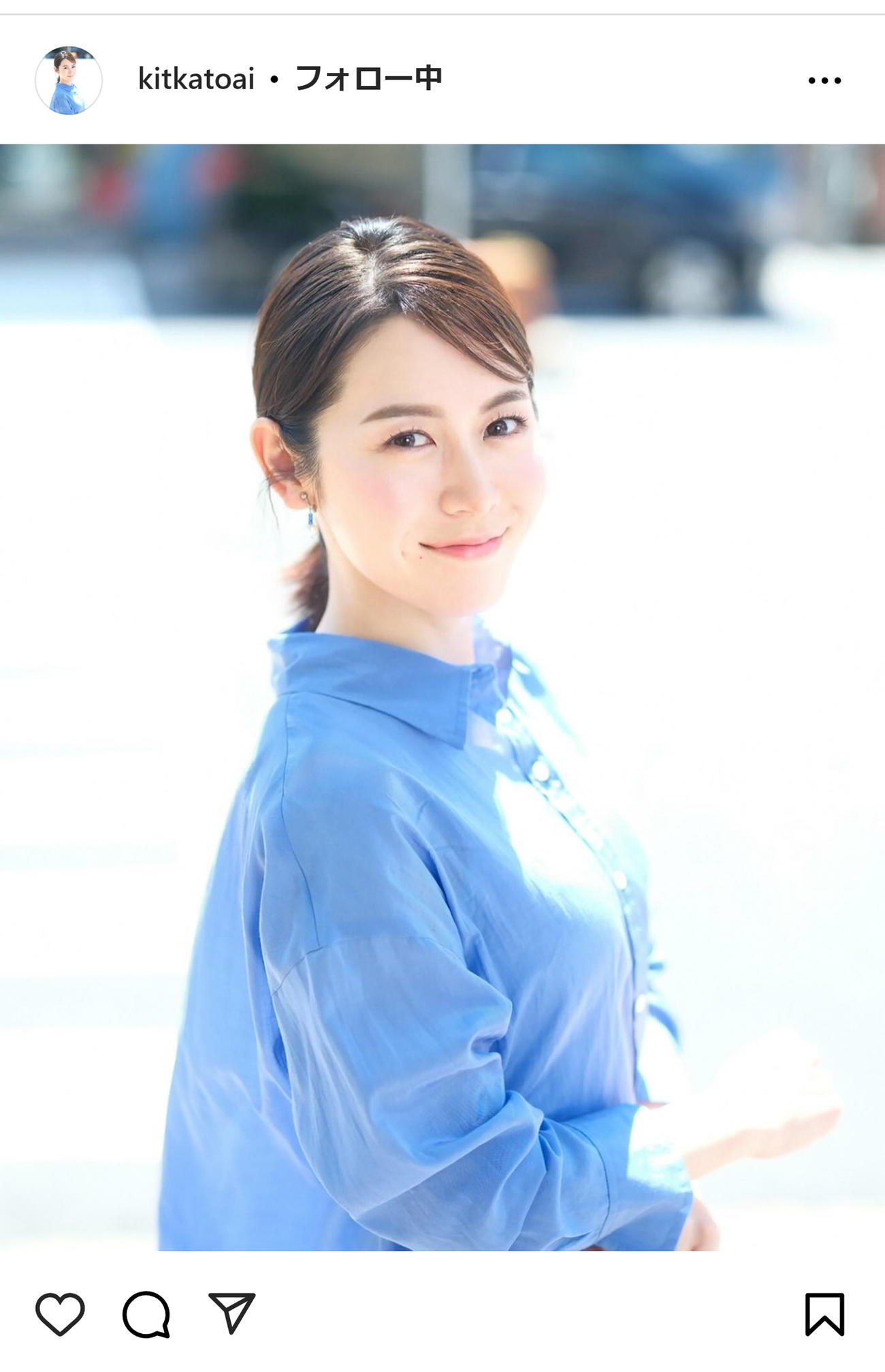 加藤愛アナのインスタグラムから