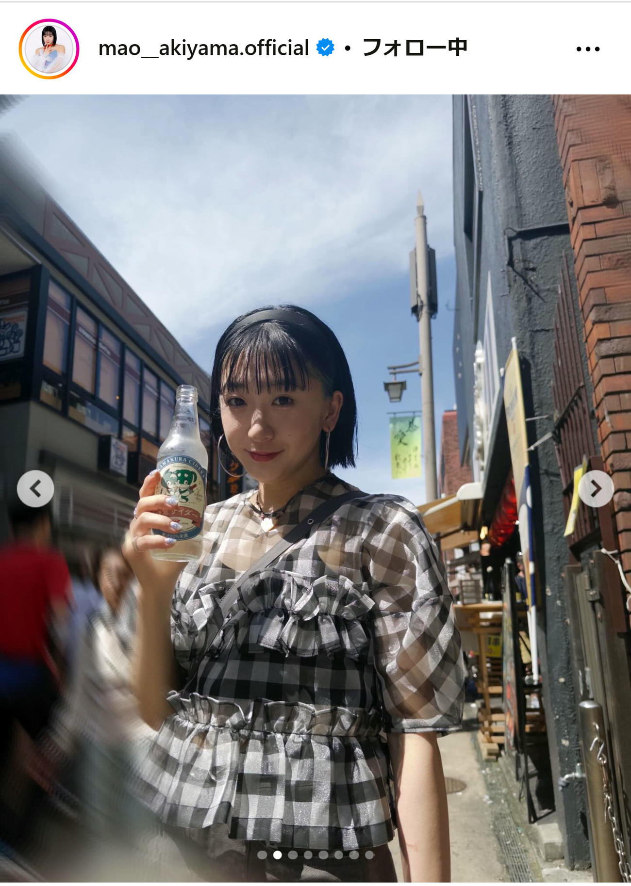 つばきファクトリー秋山眞緒のインスタグラムから