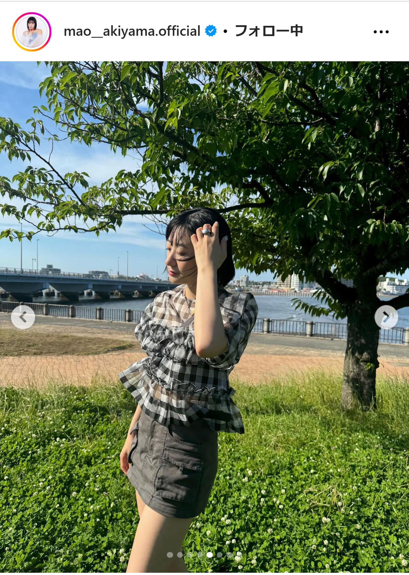 つばきファクトリー秋山眞緒のインスタグラムから