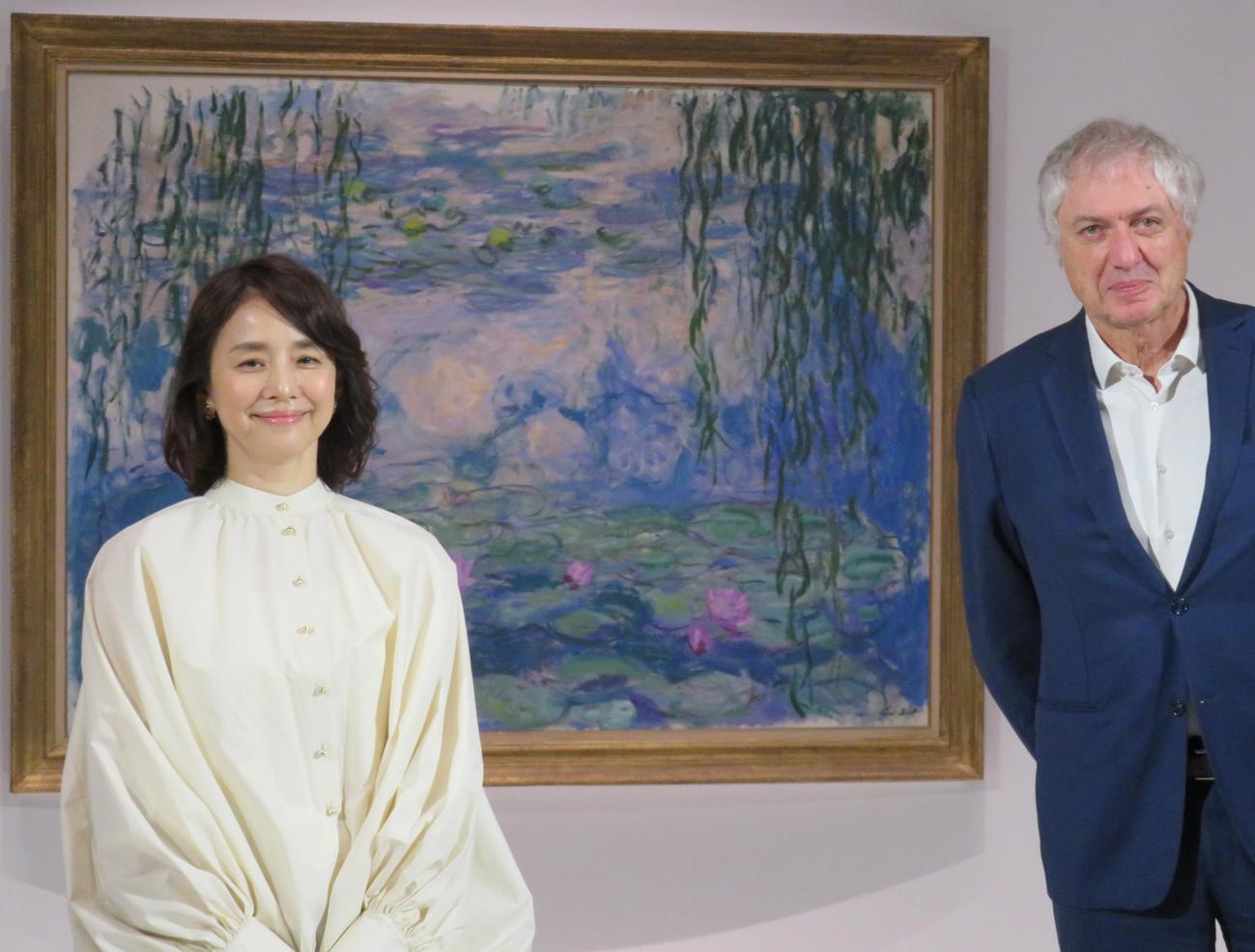 国立西洋美術館で展覧会「モネ　睡蓮のとき」の開幕セレモニーを行った石田ゆり子、マルモッタン・モネ美術館のエリック・デマジエール館長