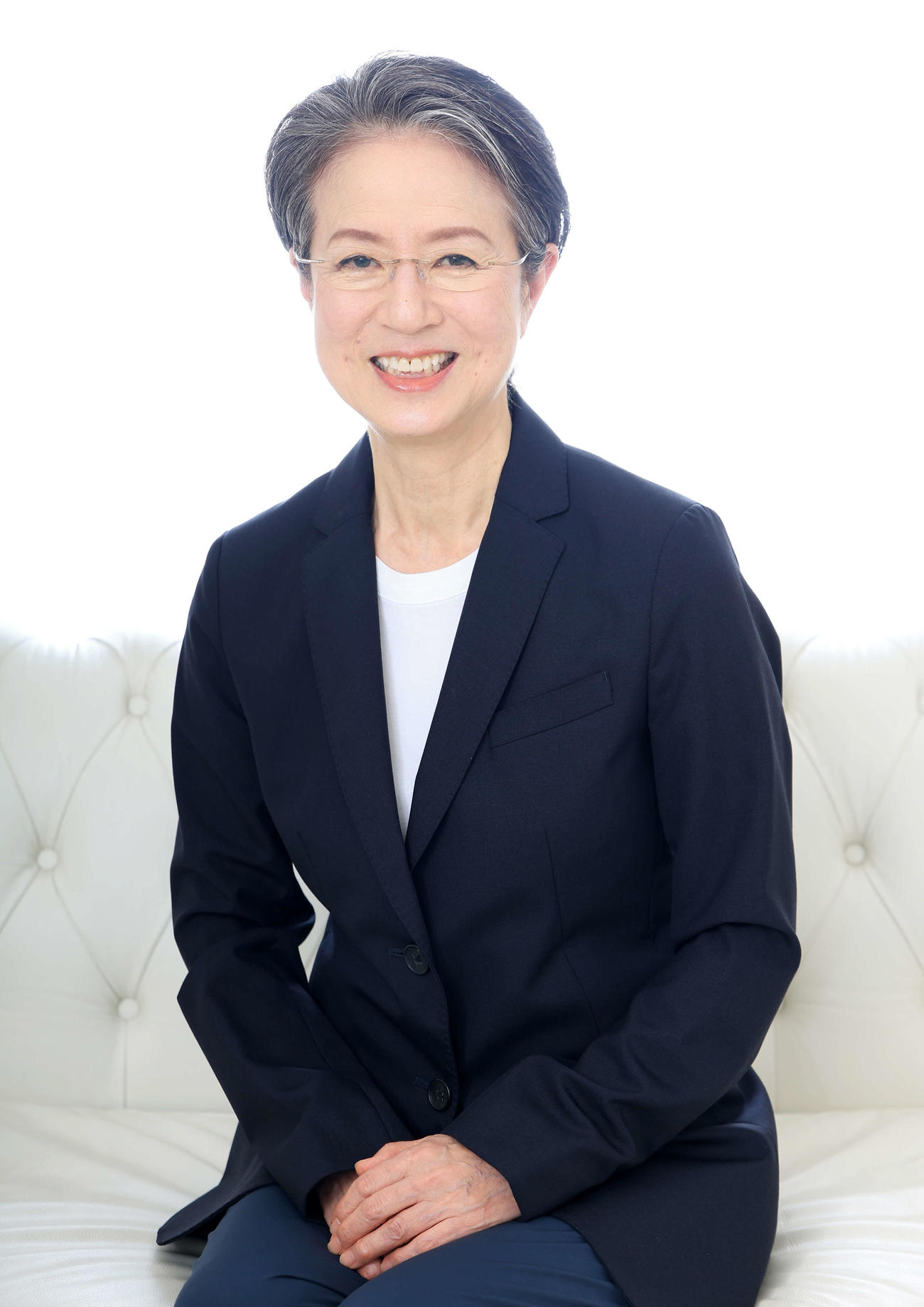 ステキな笑顔も元気も弾ける益田由美（撮影・浅見桂子）