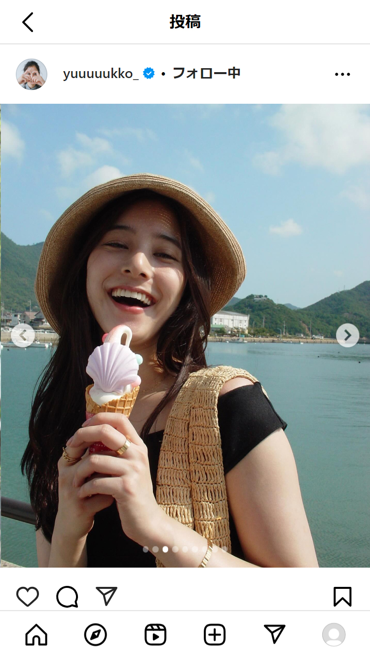 新木優子のインスタグラムから