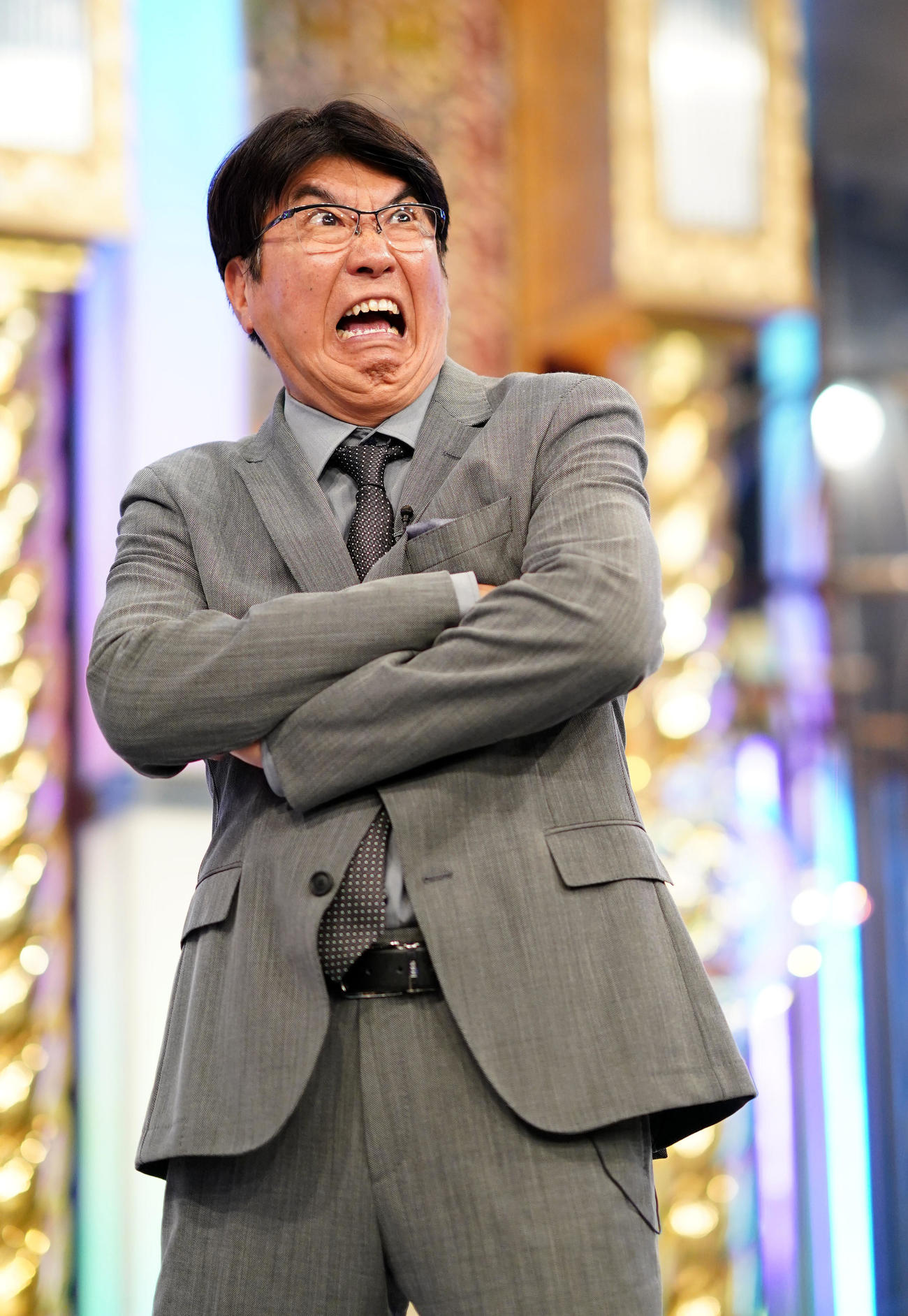 収録を終え笑顔を見せるとんねるずの石橋貴明（撮影・横山健太）