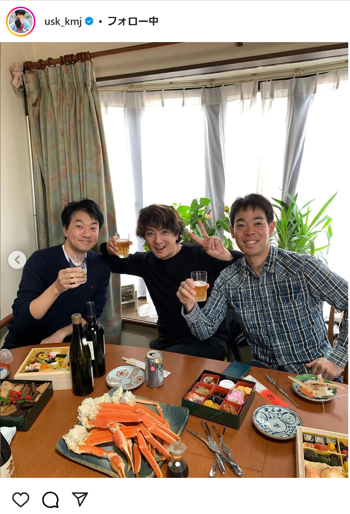 上地雄輔のインスタグラムから
