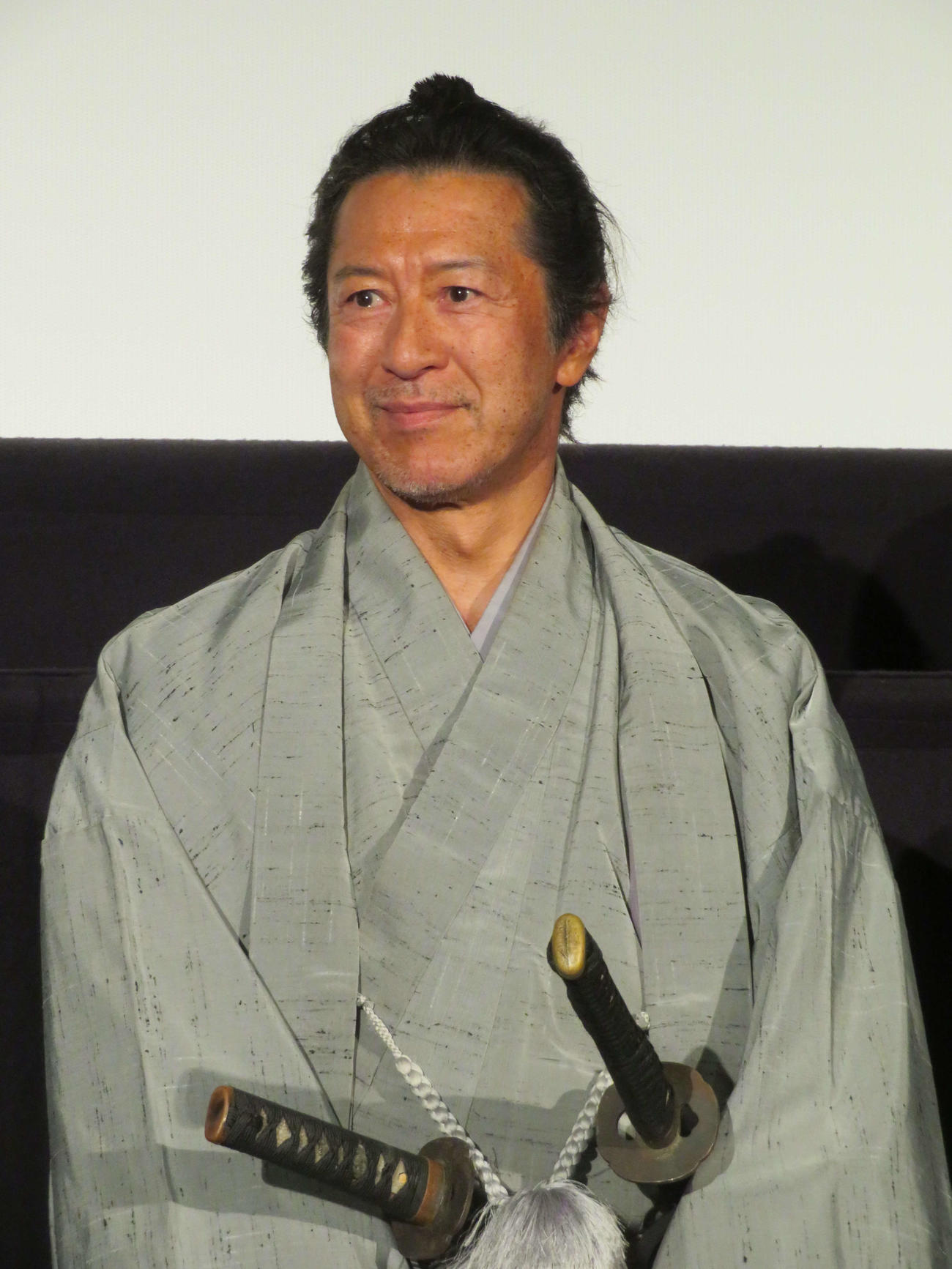 映画「侍タイムスリッパー」応援感謝！　舞台あいさつに登壇した冨家ノリマサ（撮影・村上幸将）