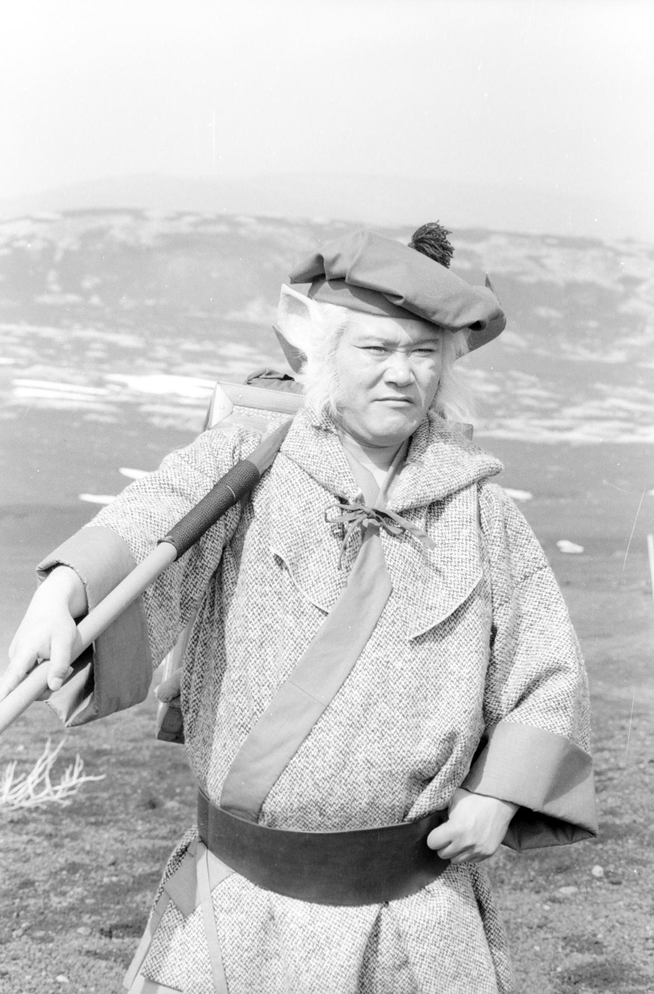 ドラマ「西遊記」で特大の耳をつけた猪八戒役の西田敏行さん（1978年4月撮影）