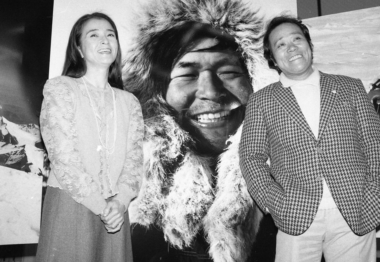 「植村直己物語」植村直己を演じる西田敏行と公子夫人を演じる倍賞千恵子（1985年1月）