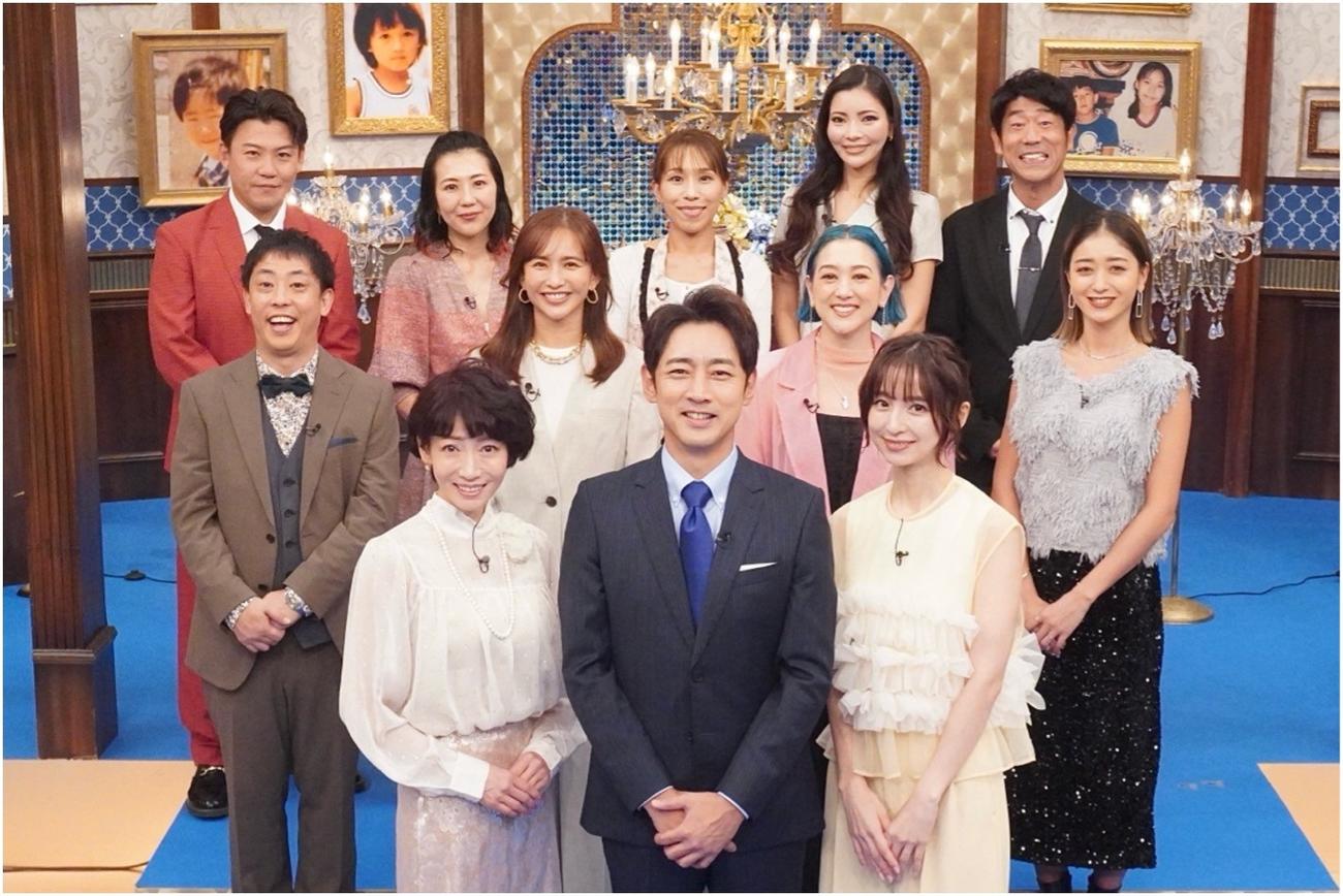 「ディープファミリー～知ってる家族の知らないホンネ～」に出演する、上段左からおたけ、岩崎ひろみ、みきママ、高山智恵美、原口あきまさ、中段左から森田哲矢、優木まおみ、SHELLY、みちょぱ、下段左から細川ふみえ、小泉孝太郎、篠田麻里子（C）フジテレビ
