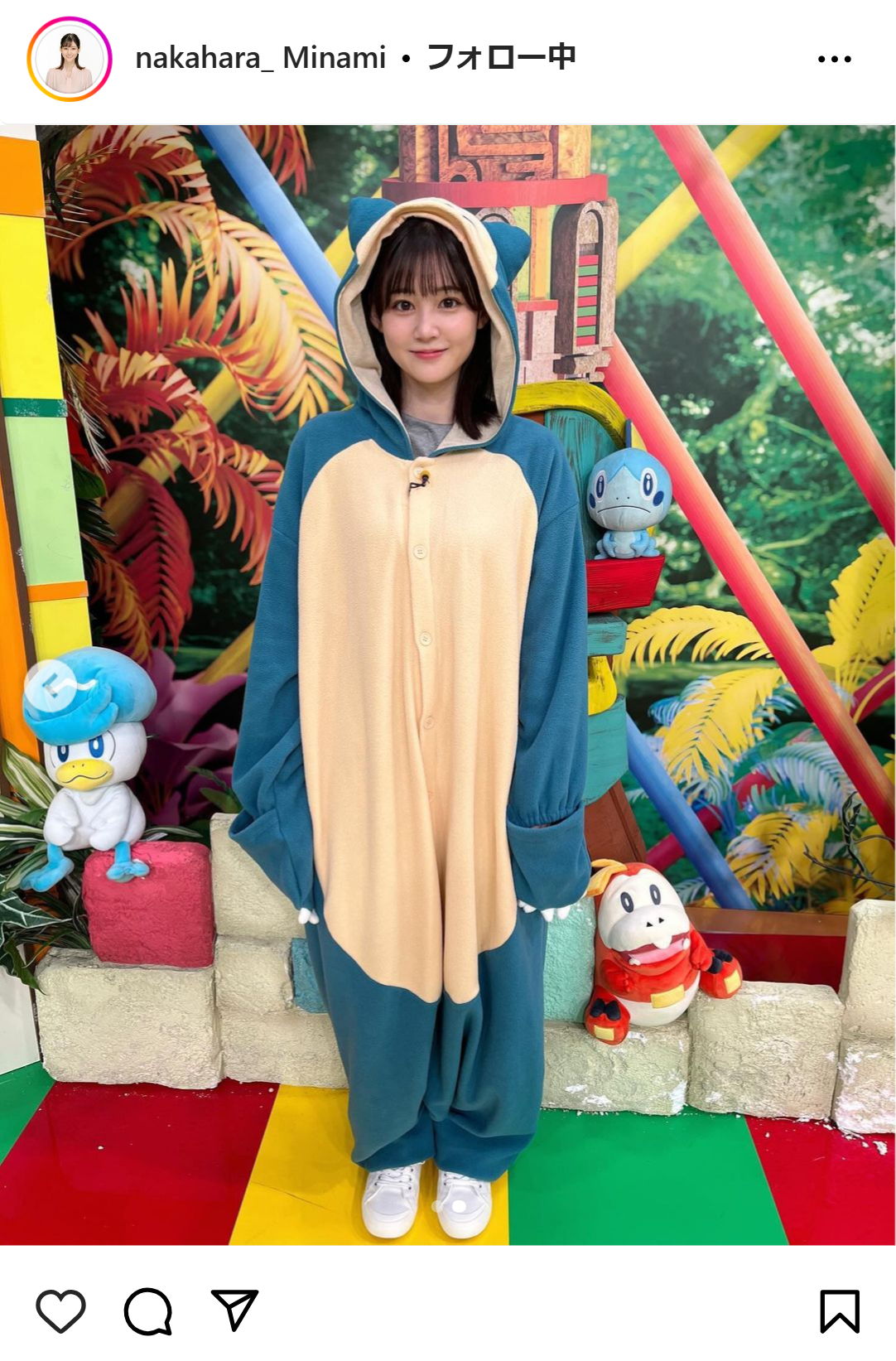 中原みなみアナのインスタグラムから