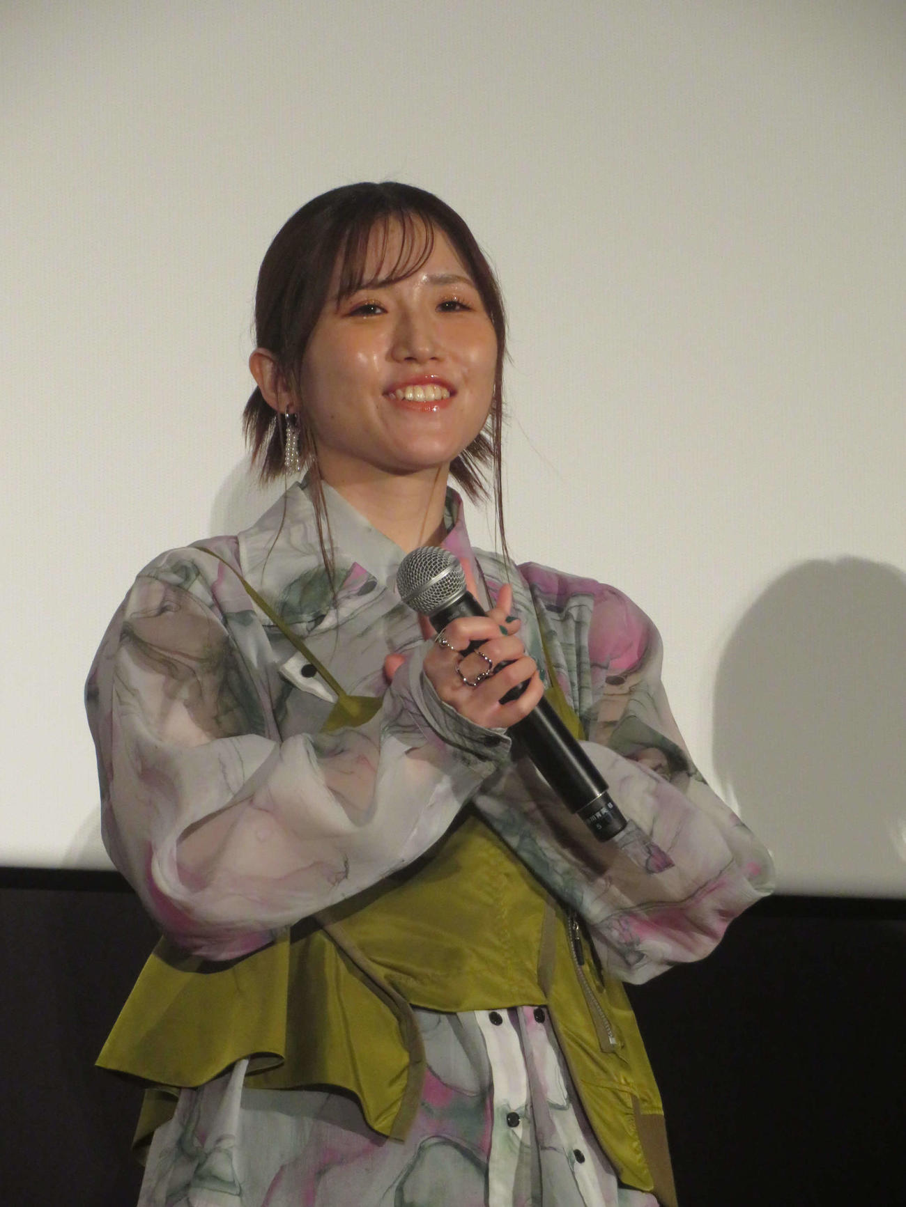 劇場アニメ「がんばっていきまっしょい」公開記念舞台あいさつに出席した長谷川育美