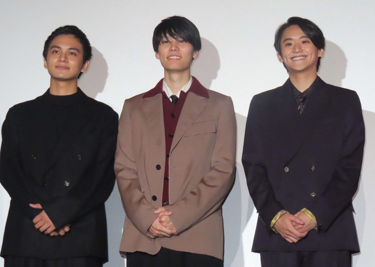 「世界征服やめた」ワールドプレミア上映イベントに登壇した、左から北村匠海、萩原利久、藤堂日向