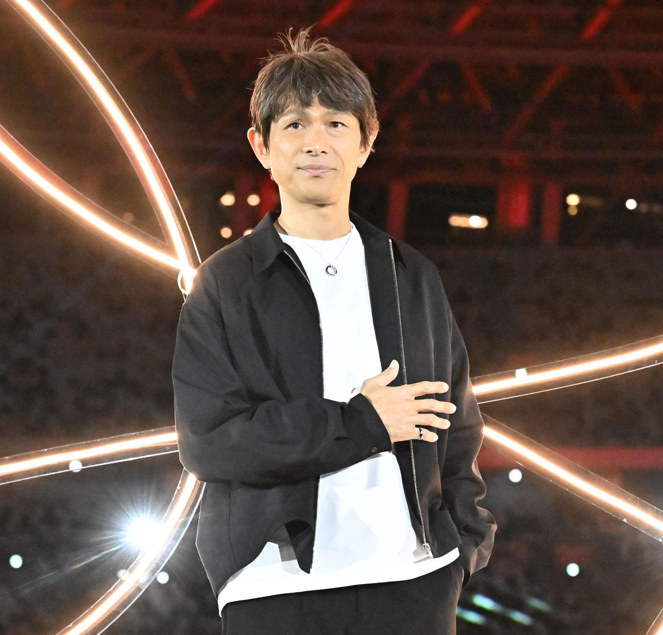 カルティエの「トリニティ」誕生100周年記念イベントに登場した江口洋介（撮影・千葉一成）
