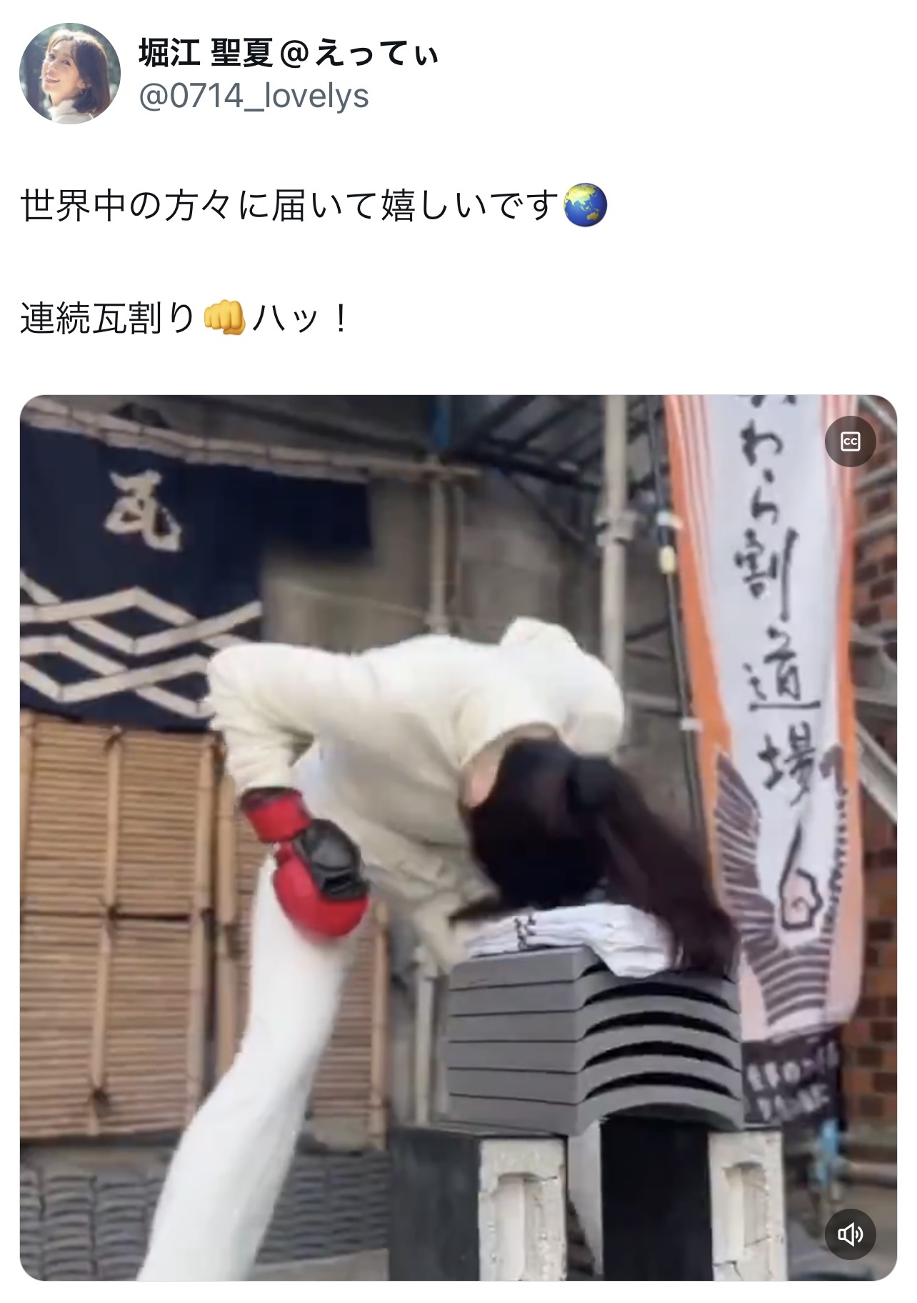 堀江聖夏のXから