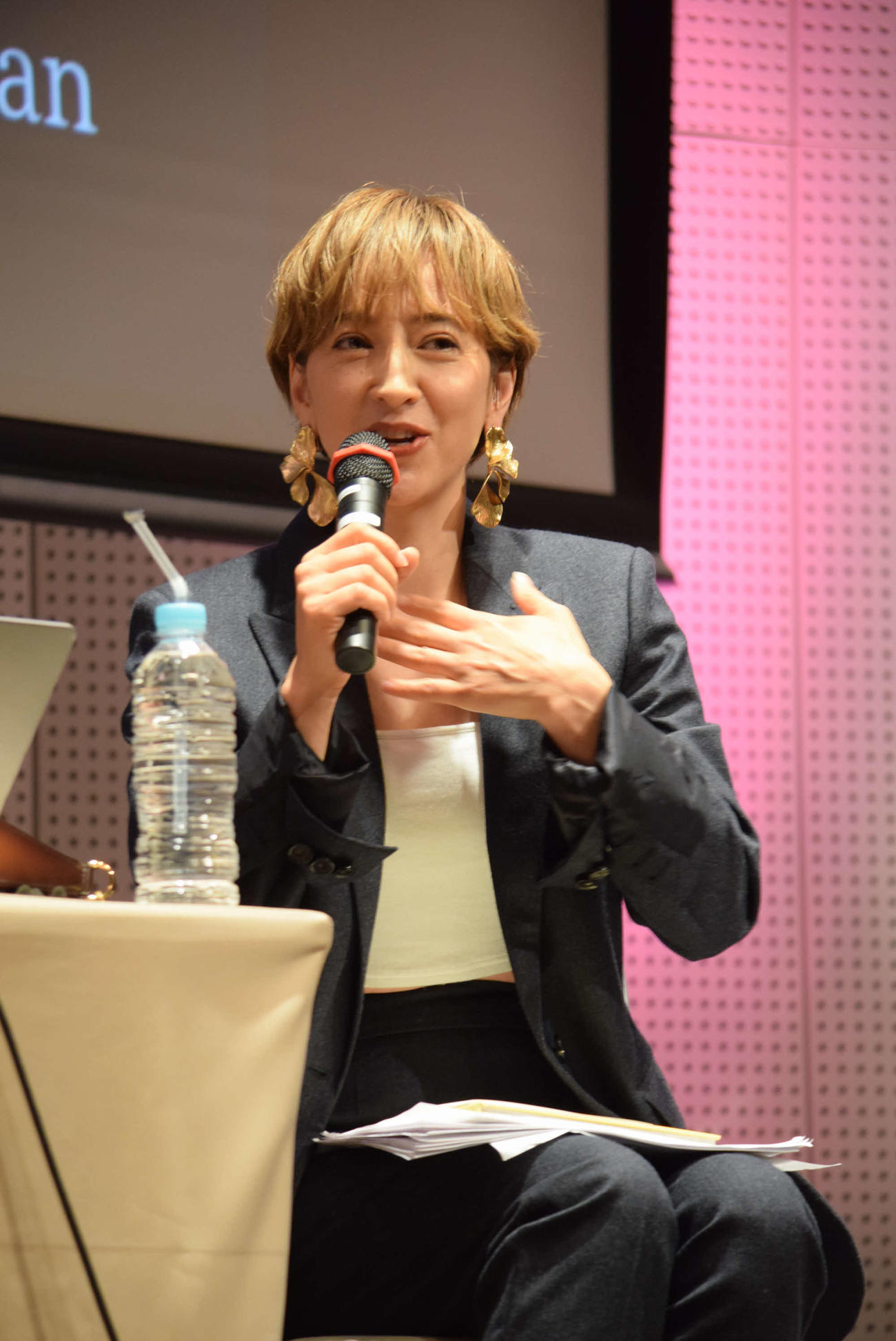 「Animal Protection」イベントに登壇した滝川クリステル氏（撮影・阪口孝志）