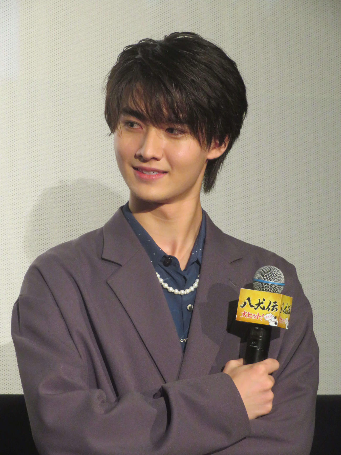 映画「八犬伝」大ヒット御礼舞台あいさつい出席した藤岡真威人
