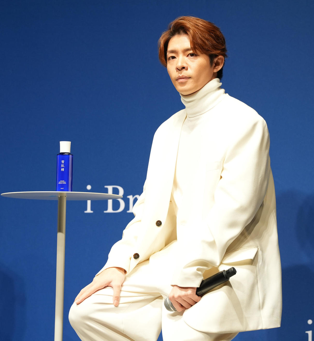 「雪肌精　新・グローバルブランドミューズ就任発表会」に登壇したNumber＿iの岸優太（撮影・鈴木みどり）