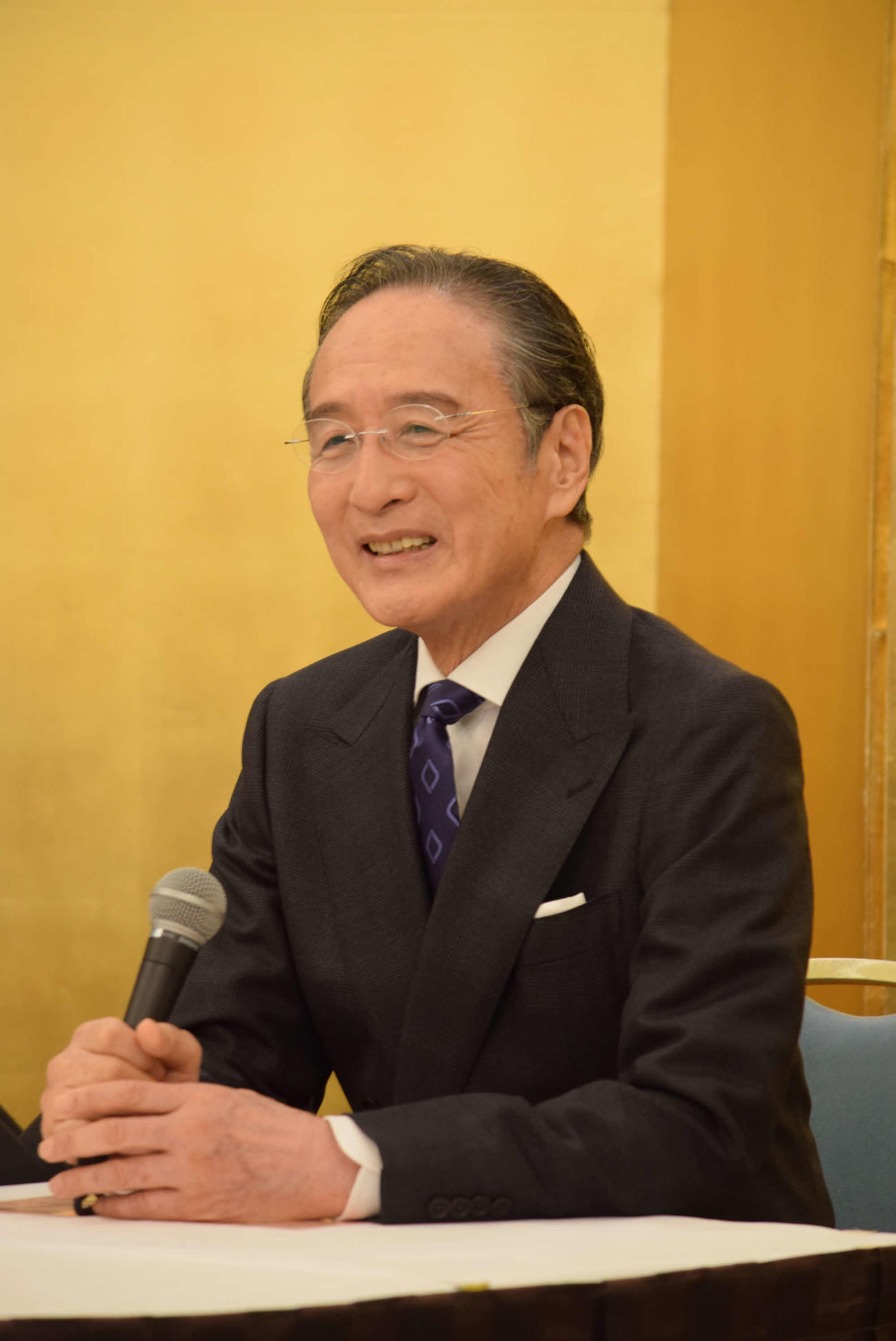 年末の風物詩「吉例顔見世興行」の取材会に出席した片岡仁左衛門（撮影・阪口孝志）