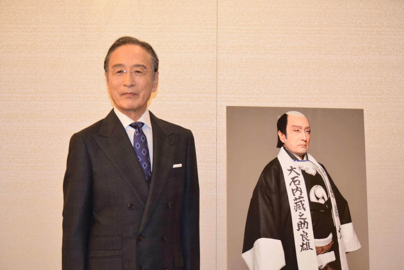 年末の風物詩「吉例顔見世興行」の取材会に出席した片岡仁左衛門（撮影・阪口孝志）